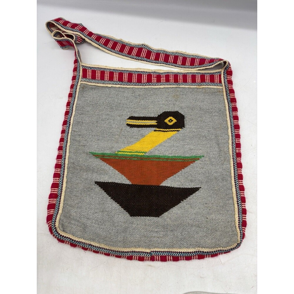 Unique Handwoven Wool Bag Ecuador Crossbody Homespun Boho Festival Unisex Ethnic